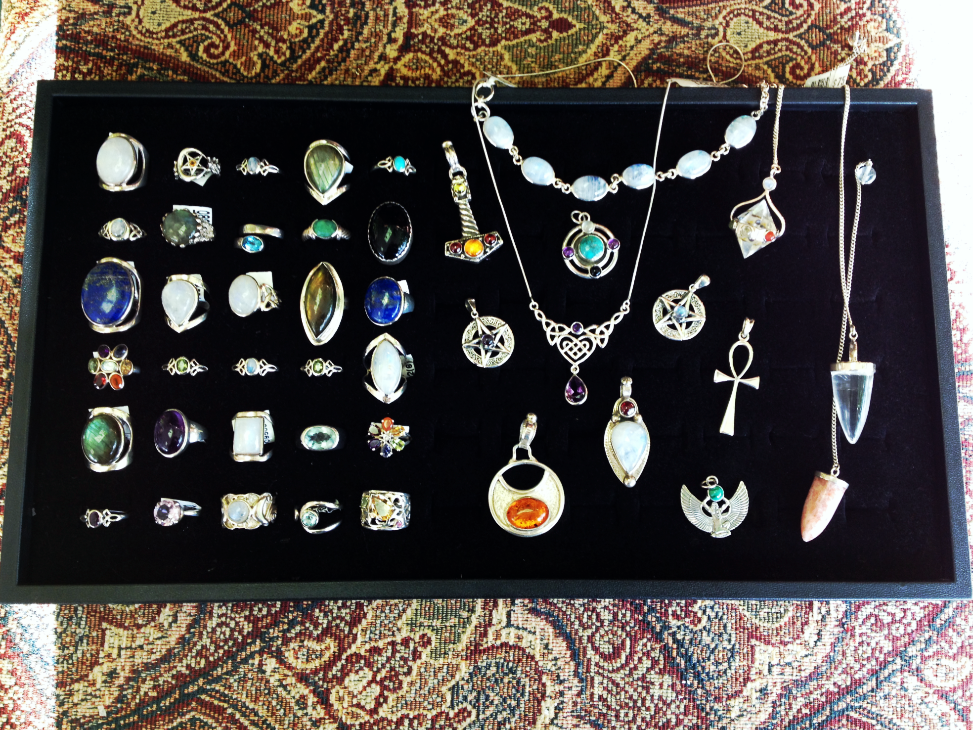 Sterling silver and gemstone jewelry